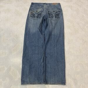 Fusai Baggy Mens 32x31 Jeans Embellished Y2k Grunge Skater Baggy Southpole Style